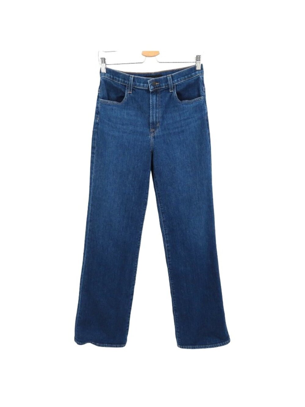 J Brand Women 27 Joan Wide Leg Denim Jeans Dark Wash Blue High Waisted Cotton